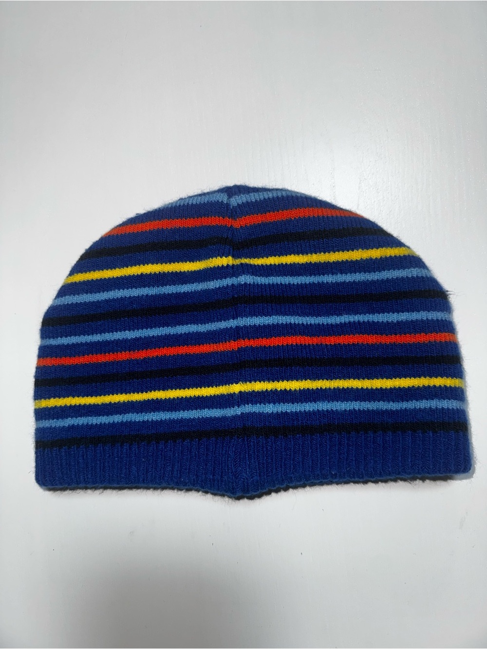 Mothercare Kids Knit Beanie Hat M/L Blue Multicolor Striped Winter Hat